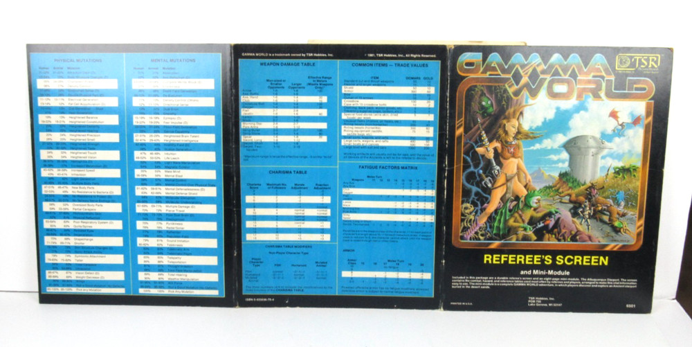 Gamma World Referee's Screen & Mini-Module 1981 TSR6501 Original