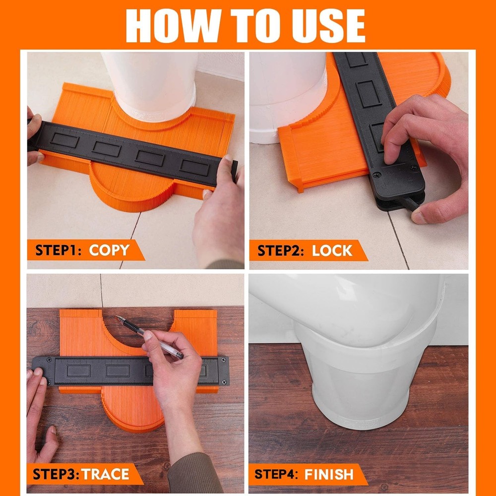 Engraved 2-Pack Contour Gauge - Accurate Shape Duplicator for Irregular Objects