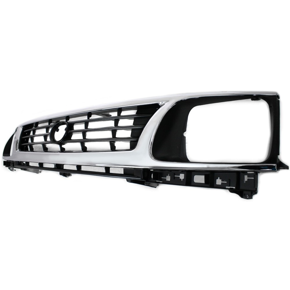 Grille For 95-96 Toyota Tacoma Chrome Shell w/ Black Insert Plastic