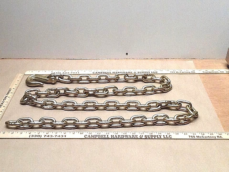 Auto Body Frame Machine Pull Chain 3/8" x 16' Grade 70 with 3/8" Grab Hook
