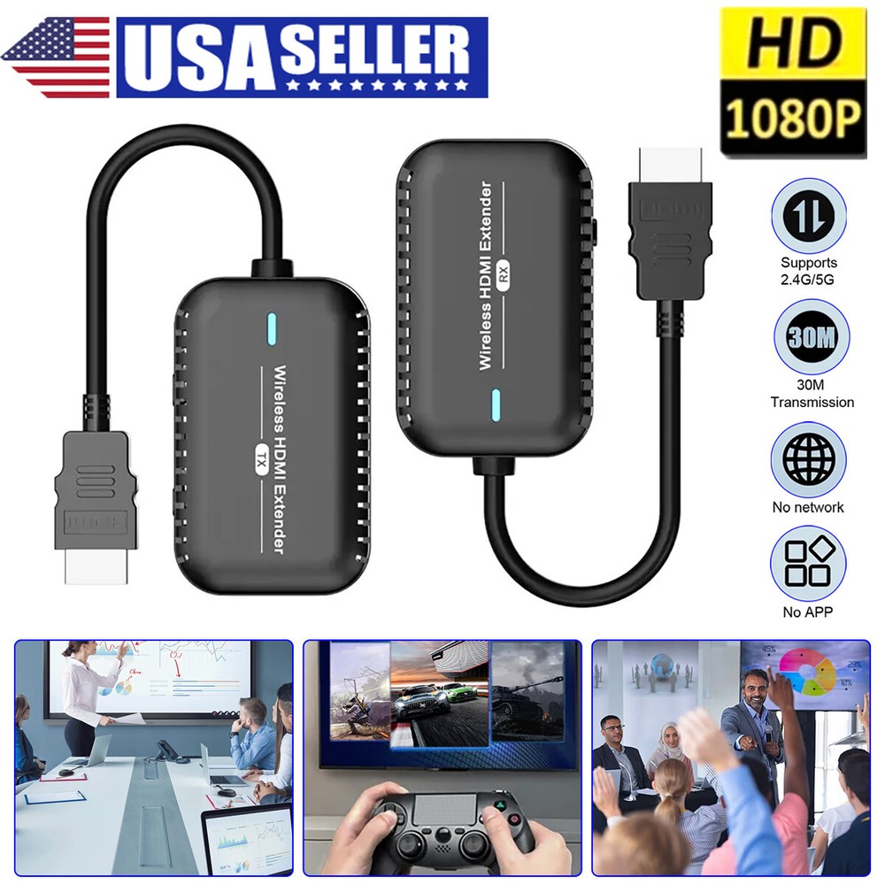 4K Wireless HDMI Display Video Transmitter Receiver Extender for Camera PC To TV