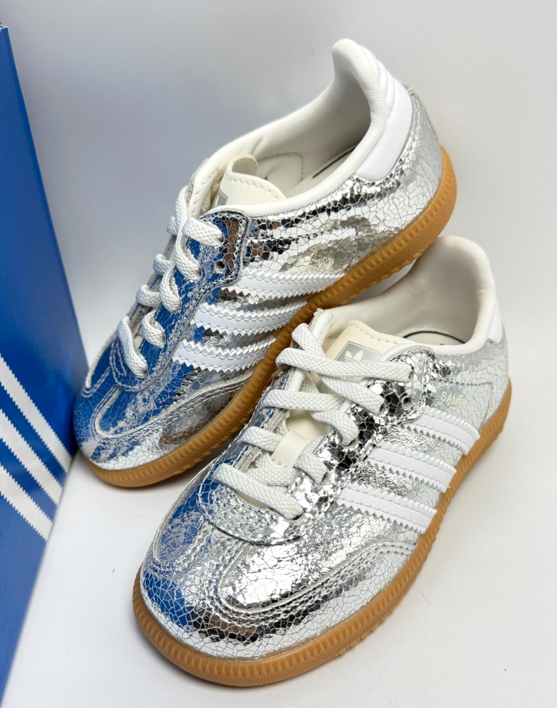 ADIDAS Samba OG EL I Silver JS2096 Toddler shoes 5-9K