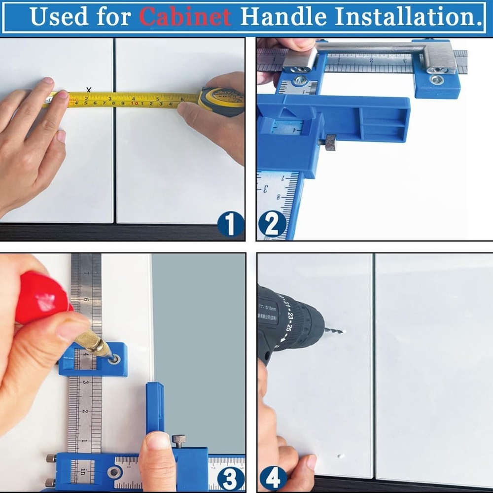 Durable Multi-Scale Cabinet Hardware Jig with Hole Punch for Easy Installations