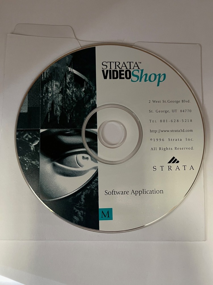 Vintage, Rare Strata VideoShop Software Application CD-ROM