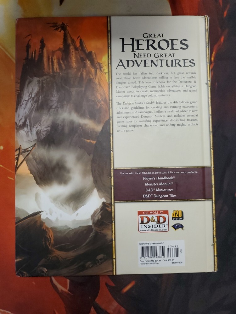 WOTC D&D 4e Dungeon Master's Guide (4th Ed) Vg condition RPG 2008 1st edition