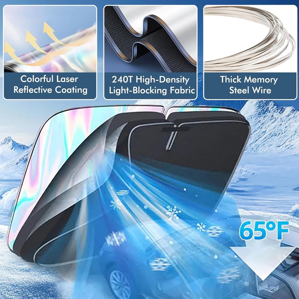 Foldable Car Front Rear Window Windshield Sun Shade Shield Cover Visor UV Block