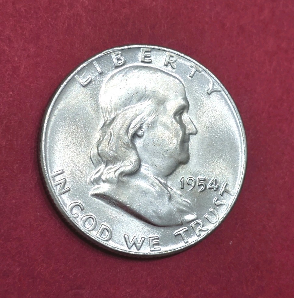 1954 Franklin Half Dollar Full Bell Lines MS Condition (Mid 60s).