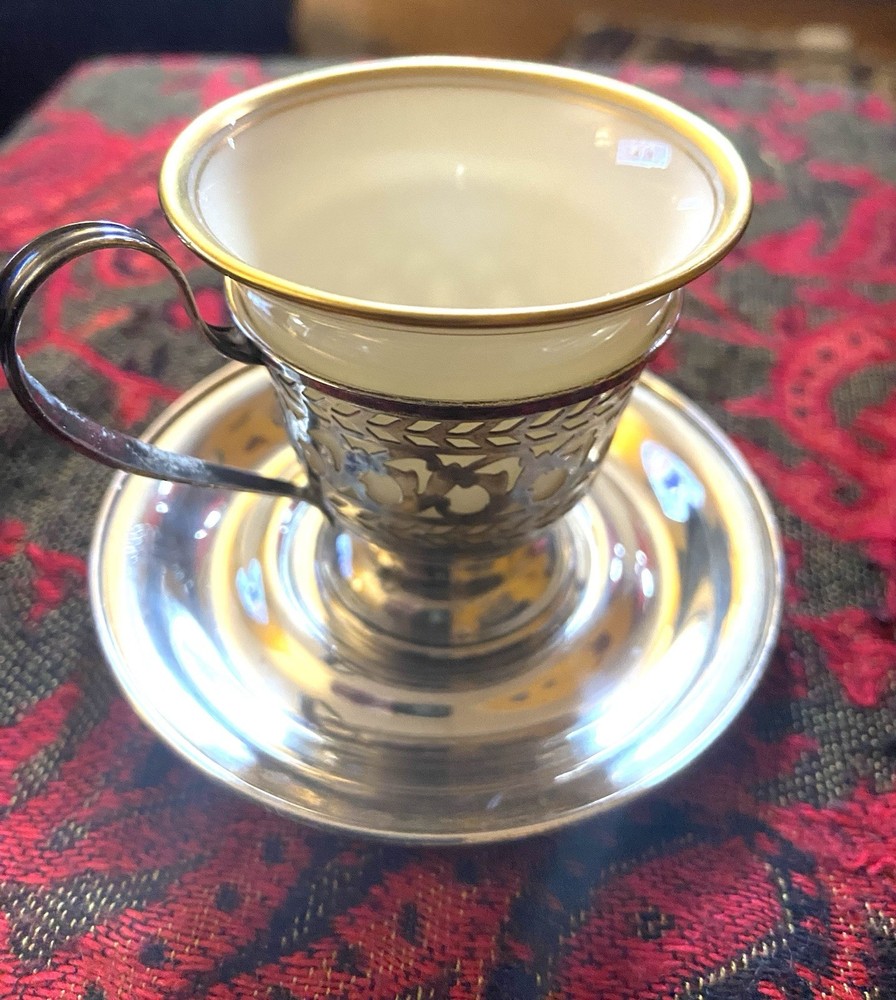 Cartier Sterling Silver Cup And Causser