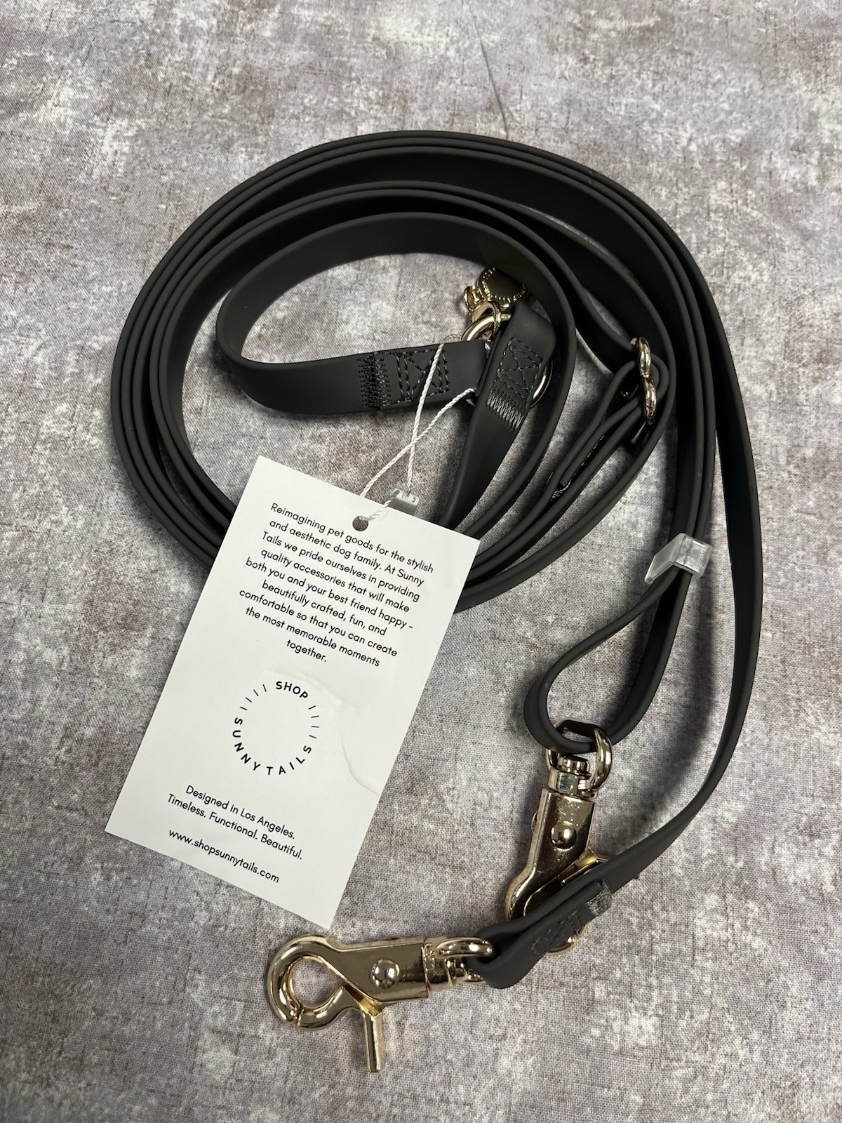 Sunny Tails CLOUD Dog Leash~4 in 1 Hands Free Leash / 8.5 ft/ Long / black