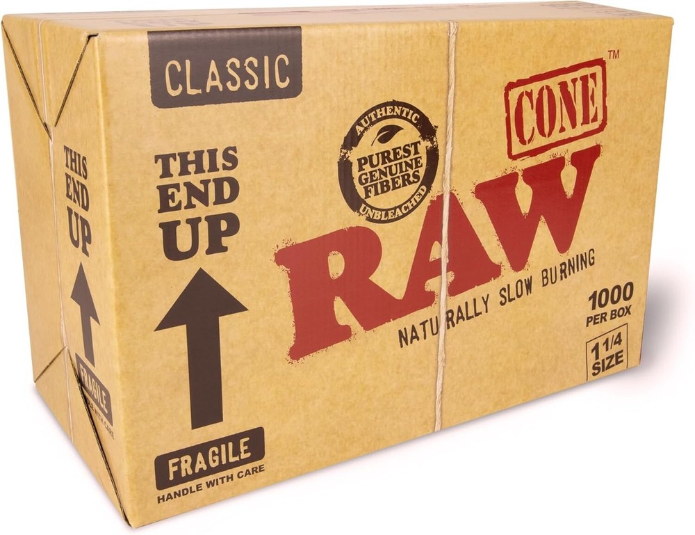 RAW Classic 1 1/4 Cones | Bulk Box | 1000 Cones