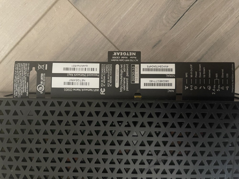 NETGEAR Cable Modem WiFi Router Combo C6300