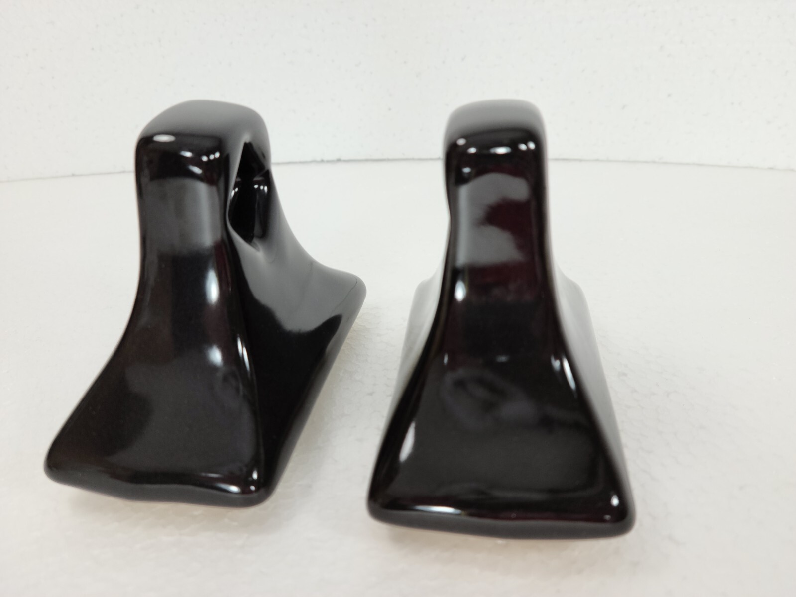 Black Ceramic Towel Bar Rod Rack Post Holder Brackets Mid Century Modern Retro