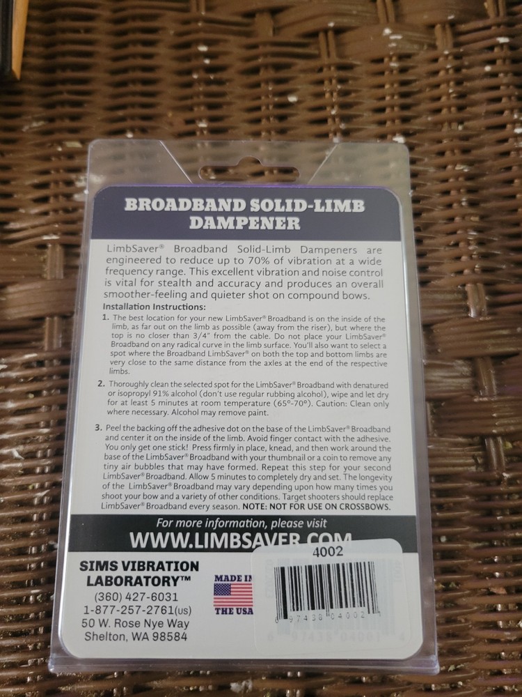 Simms Limbsaver Broadband Dampeners for Solid Limb Compound Bows