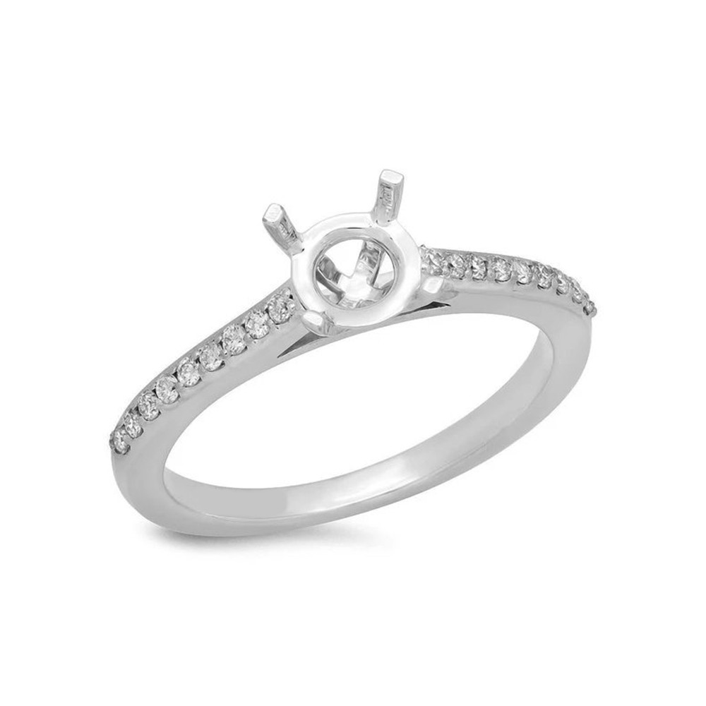925 Sterling Silver Round 5mm Ring Setting Semi Mount Blank Engagement Ring
