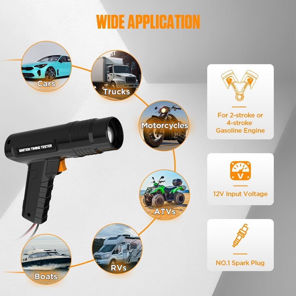 Timing Light 12V Auto Car Petrol Engine Inductive Ignition Timing Light Gun US