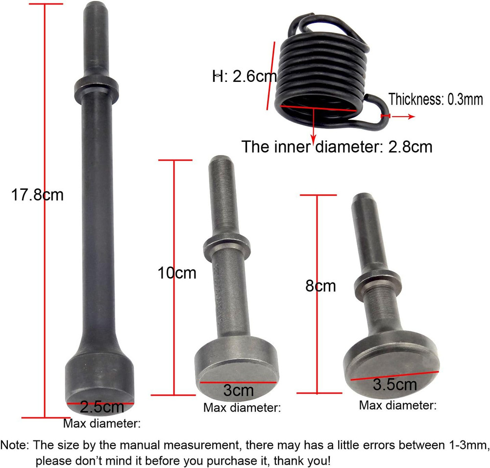 Hanperal 3Pcs Smoothing Pneumatic Air Hammer Pneumatic Chisel Bit Set
