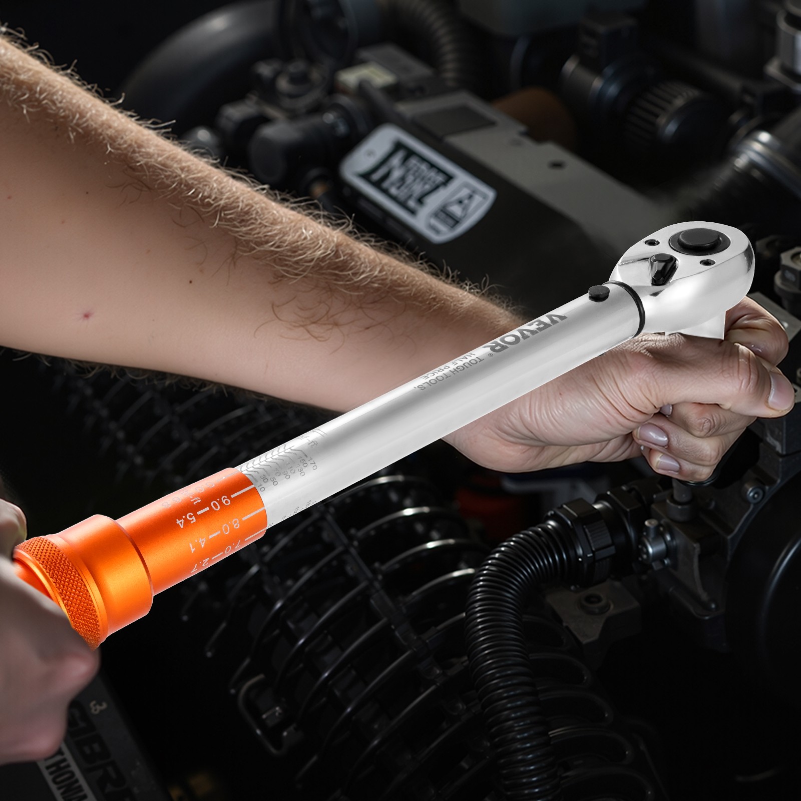 VEVOR Click Torque Wrench Set 3Pcs 1/4 3/8 1/2 In Drive Dual-direction 72-Tooth