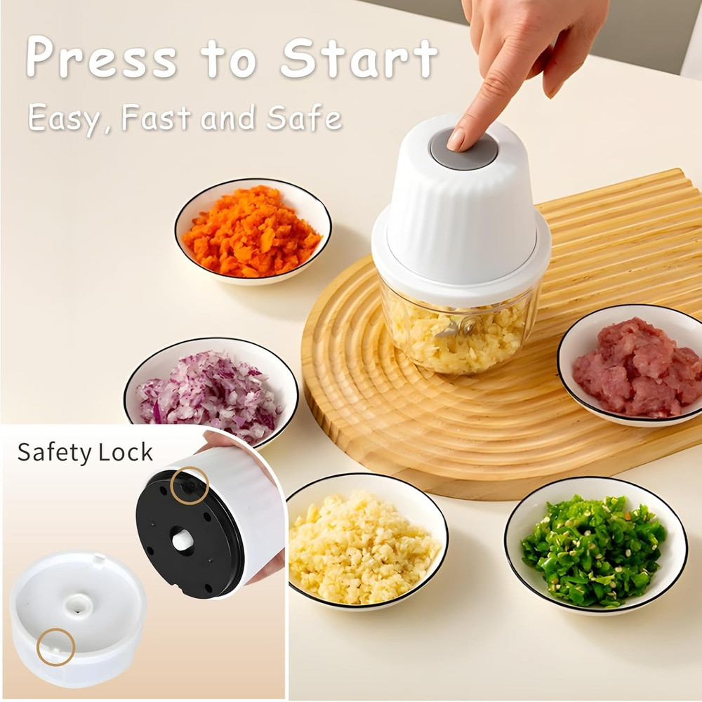 Mini Food Processor Cordless Set with Multiple 3*(400Ml+250Ml+100Ml)