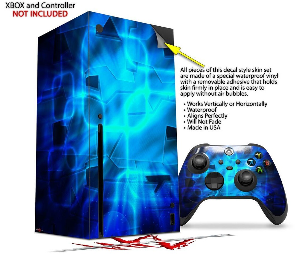 Skins XBOX Series X Console Controller Cubic Shards Blue