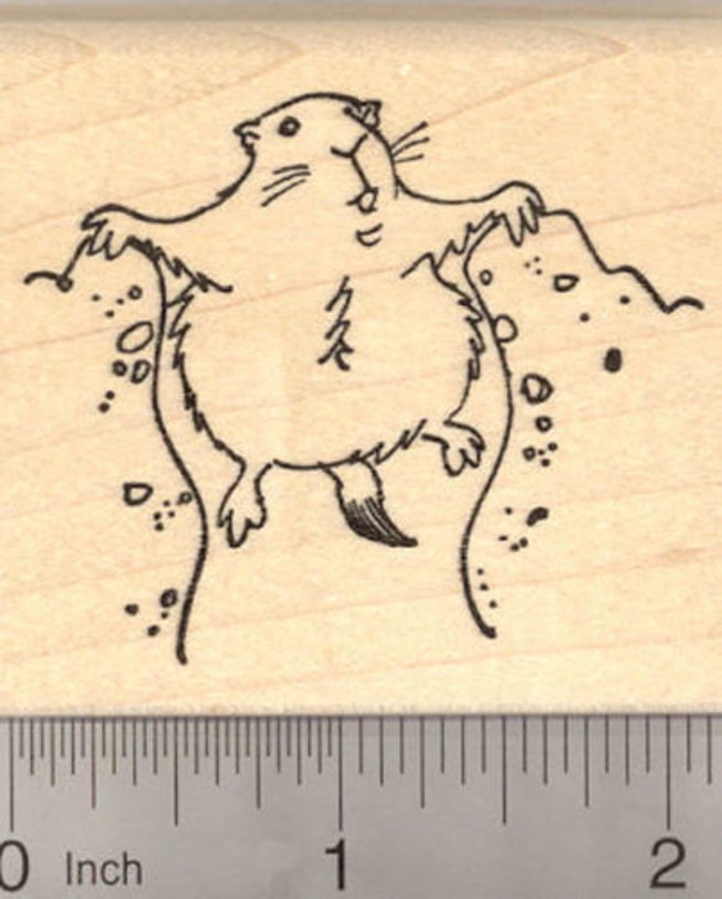 Groundhog Rubber Stamp, Groundhog Day J19901 WM