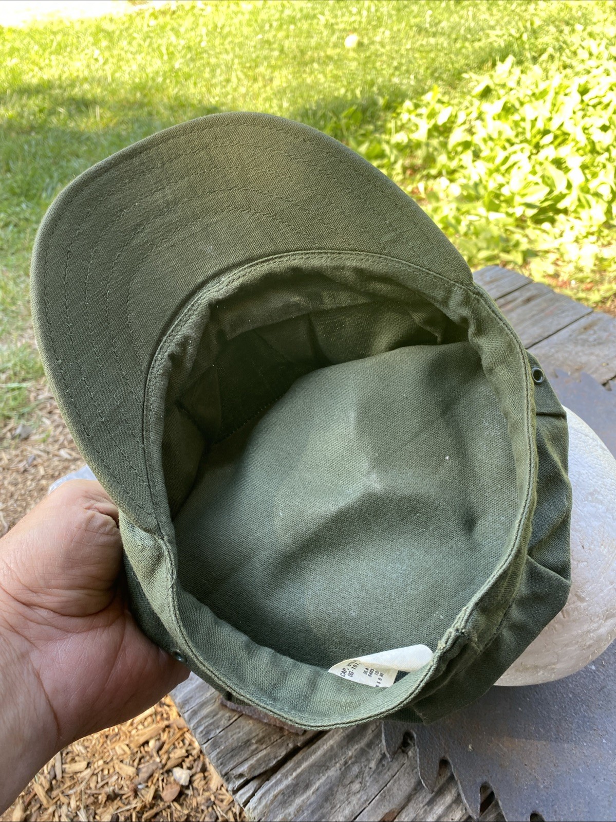USMC OG-107 Cotton Utility Cap Hat Sateen small NEW