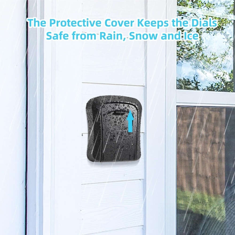 2 Pack Key Lock Box Wall Mount Waterproof 4-Digit Combination Key Safe Garage