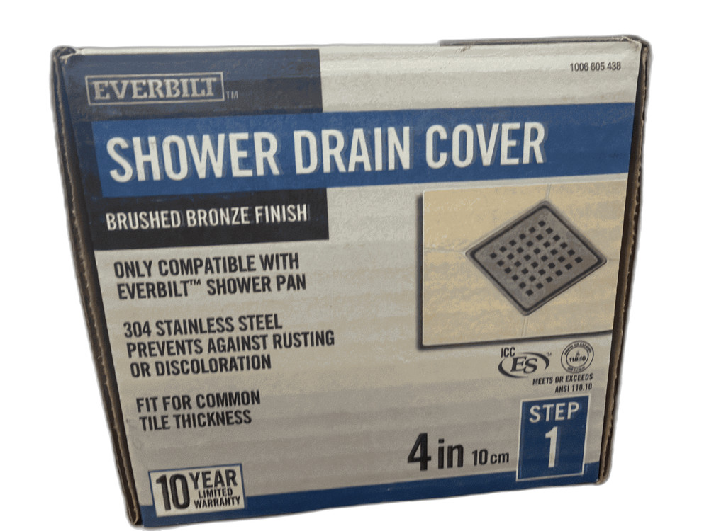Everbilt Watershield Shower System 4 in. Bronze Square Grid Drain Grate