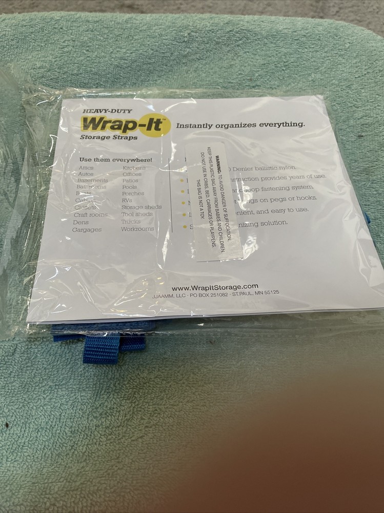 Wrap It Blue Heavy Duty Storage Straps 8 Pack 4 Sizes New