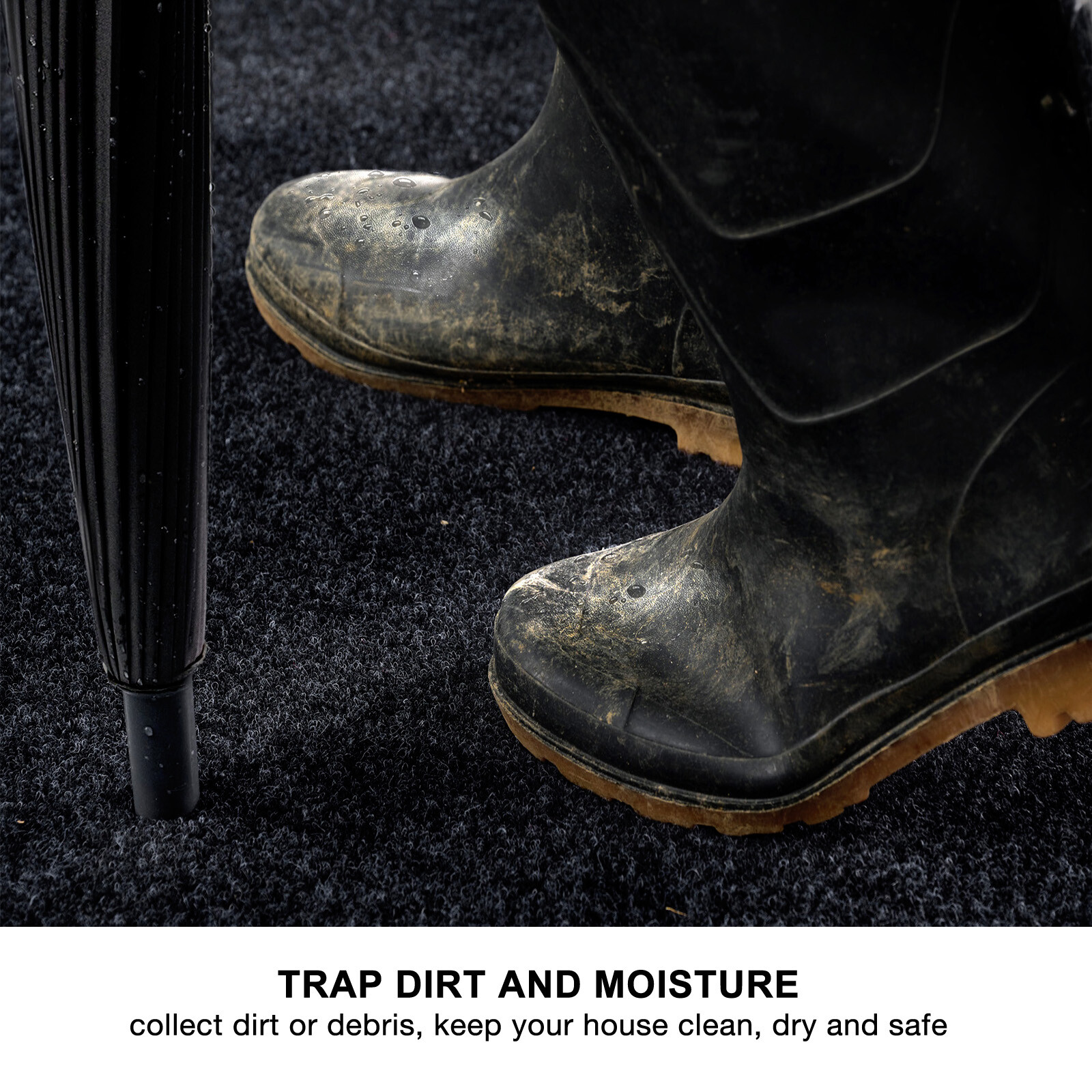 Black Runner Rug Hallway Non Slip Rubber Back Entryway Kitchen Runner Door Mat