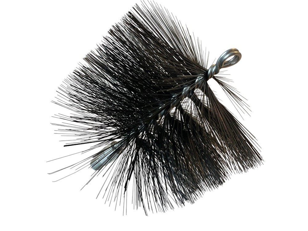 Stove and Fireplace 6" Metal Bristle Brush, Flue Pipe Chimney Vent Cleaning