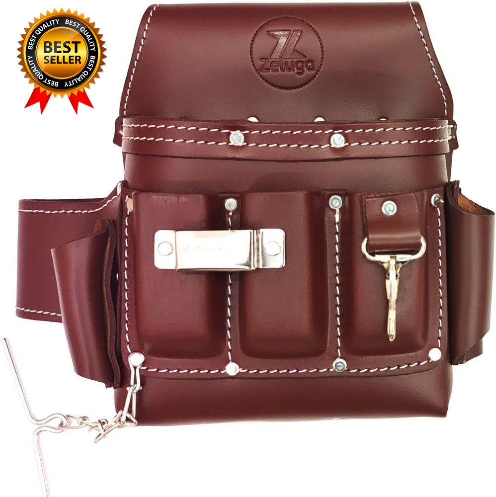 6 Pocket Leather Electrician Tool Pouch