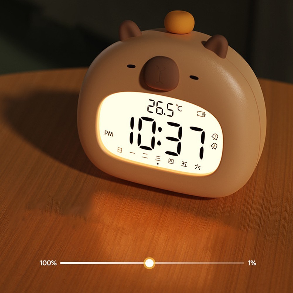 Capybara Shaped LED Alarm Clock Timer Soft Lighting for Any Room Decor