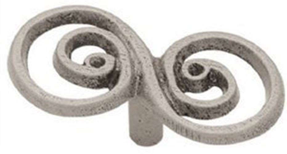 2-1/2" Double Swirl Knob Rustic Pewter