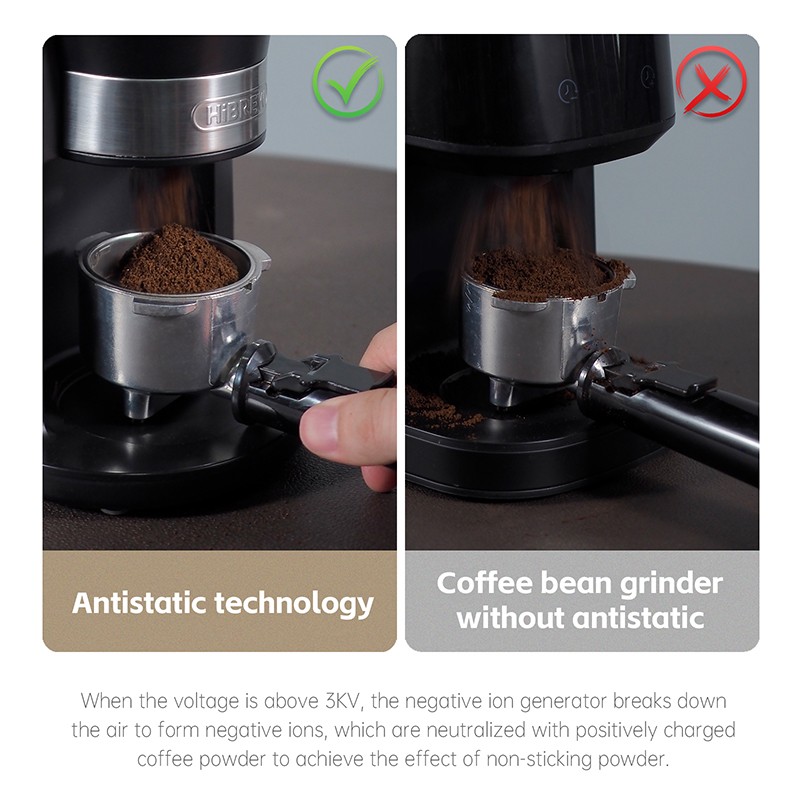 HiBREW Automatic Espresso Coffee Grinder 31 Grind Settings Visual Bean Storage