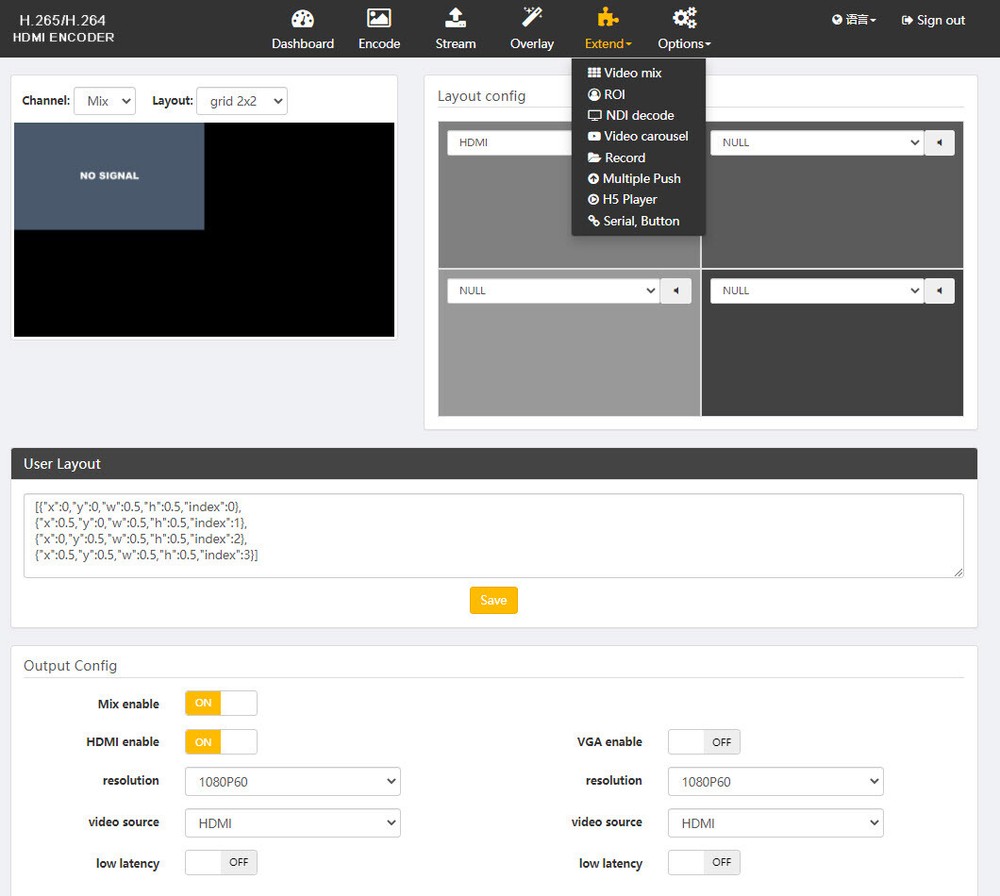 H.265/H.264 video encoder and decoder HDMI to IP & IP to HDMI & USB Camera to IP