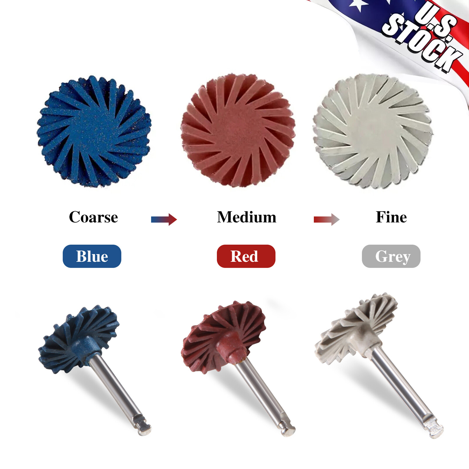 6Pcs Dental Composite Polishing Diamond System RA Disc 14mm Wheel Kit SANDENT po