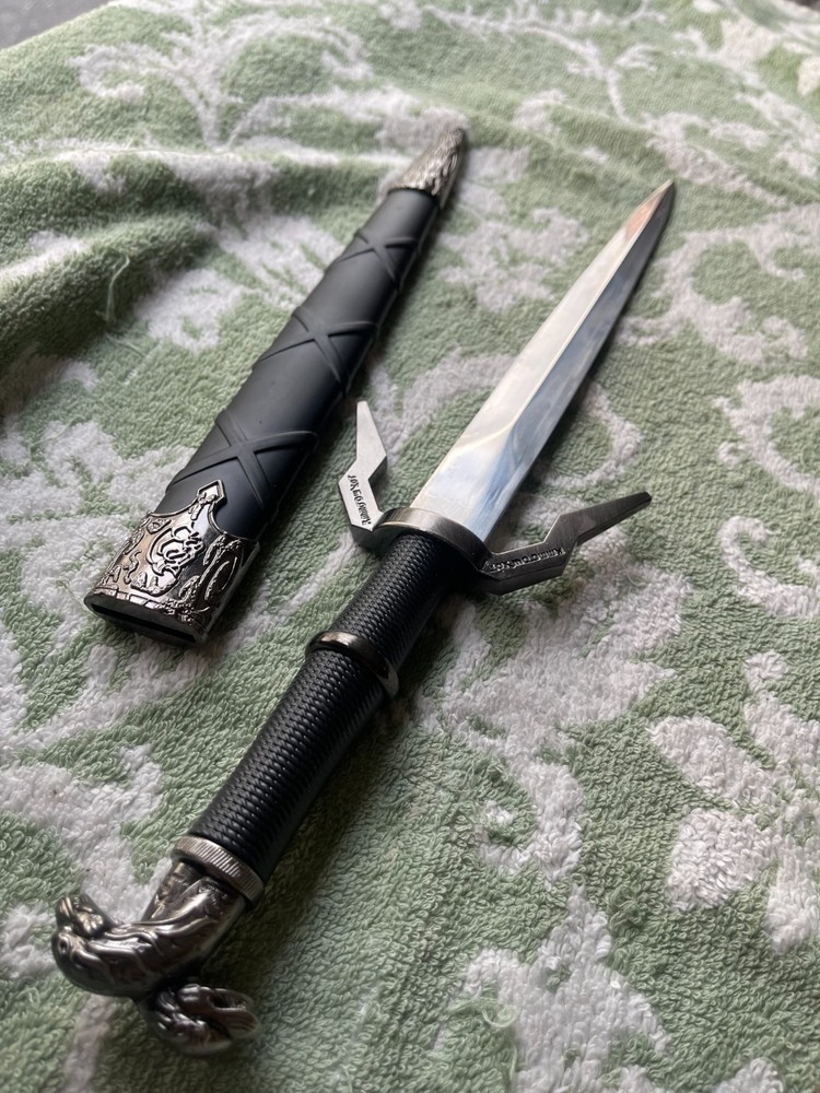 15'' DAGGER witcher 3 Medieval Dagger Assassin Knife Fixed Blade Knife Stainless