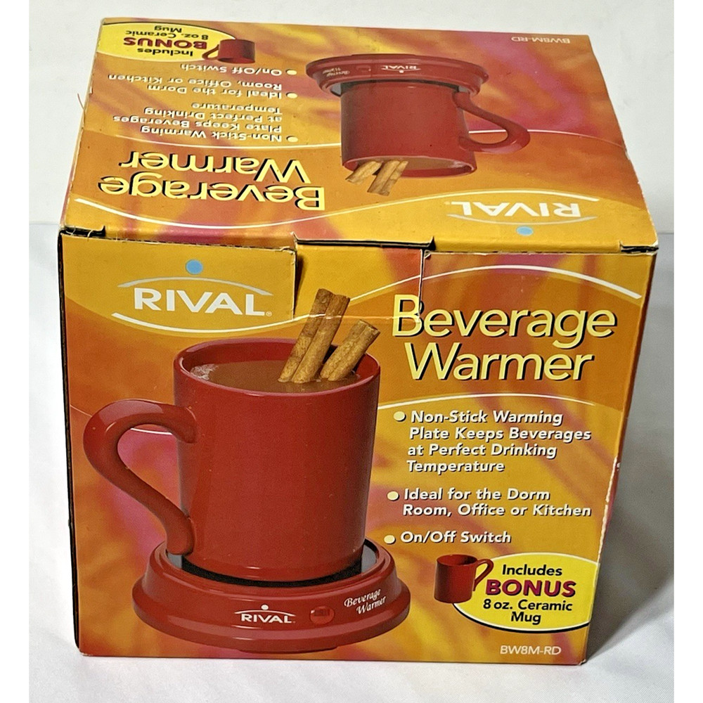 Rival Beverage Soup Warmer Includes 8 Oz Ceramic Mug Office Dorm Red New