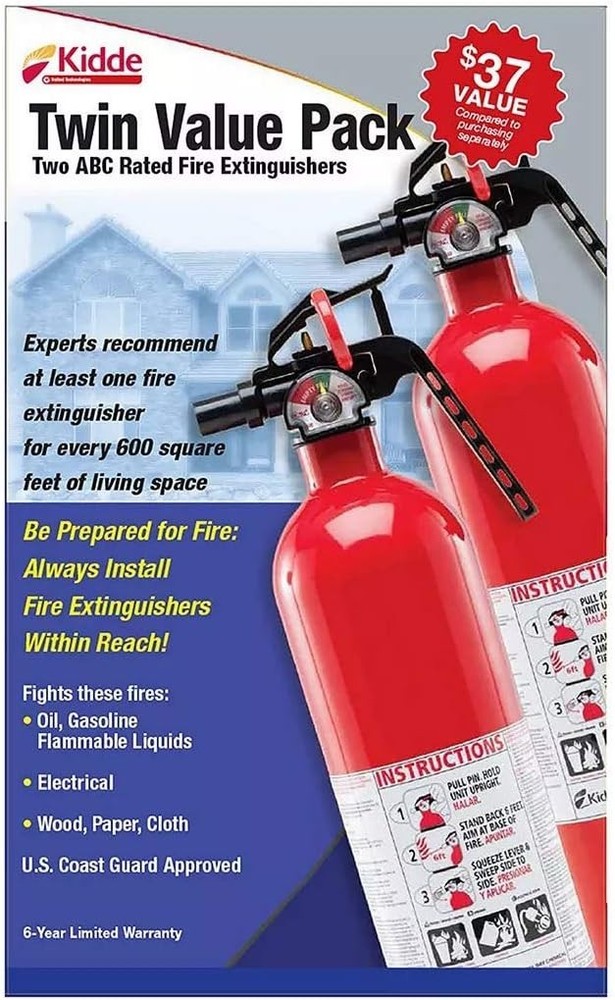 Kidde Multipurpose Fire Extinguishers 2-Pack - Essential Home Safety Solution