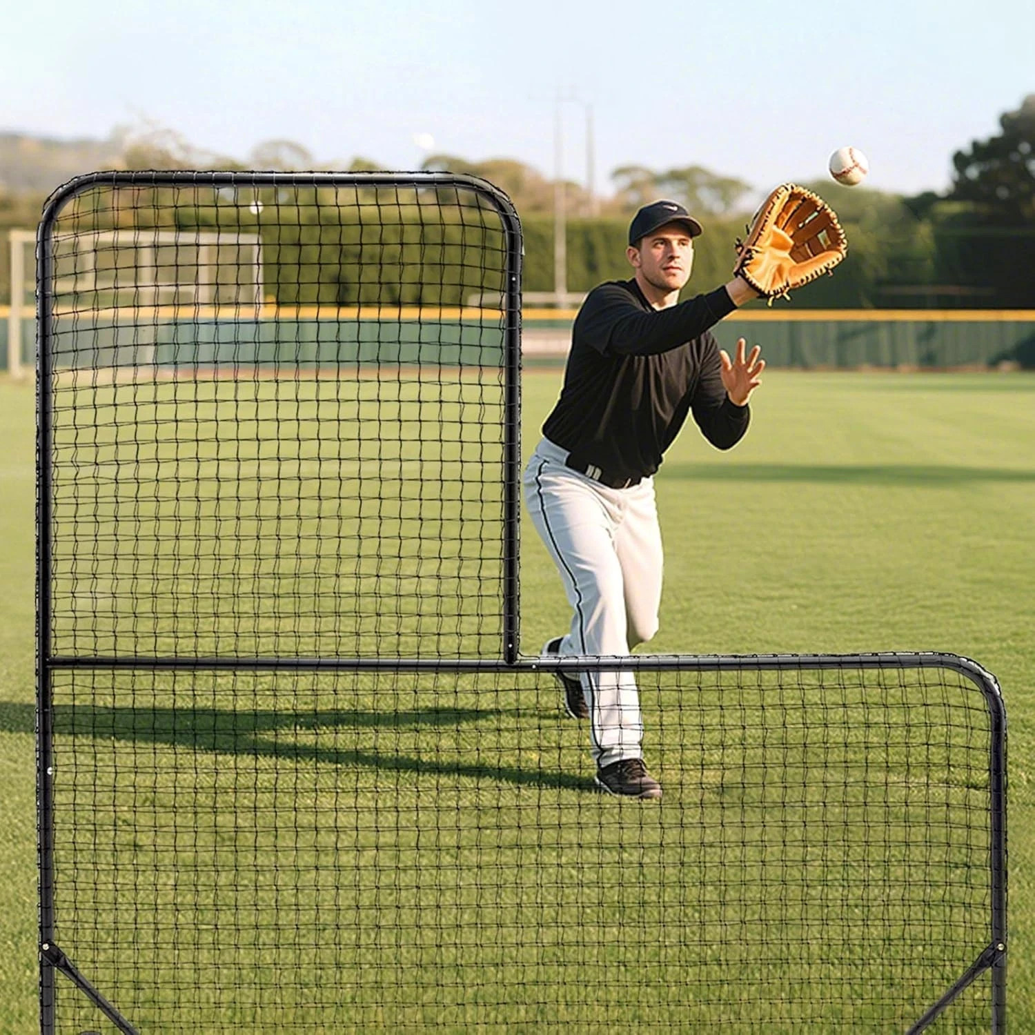 L-Shaped Hitting Cage, Baseball Hitting Net, Pitching and Hitting Protection Net