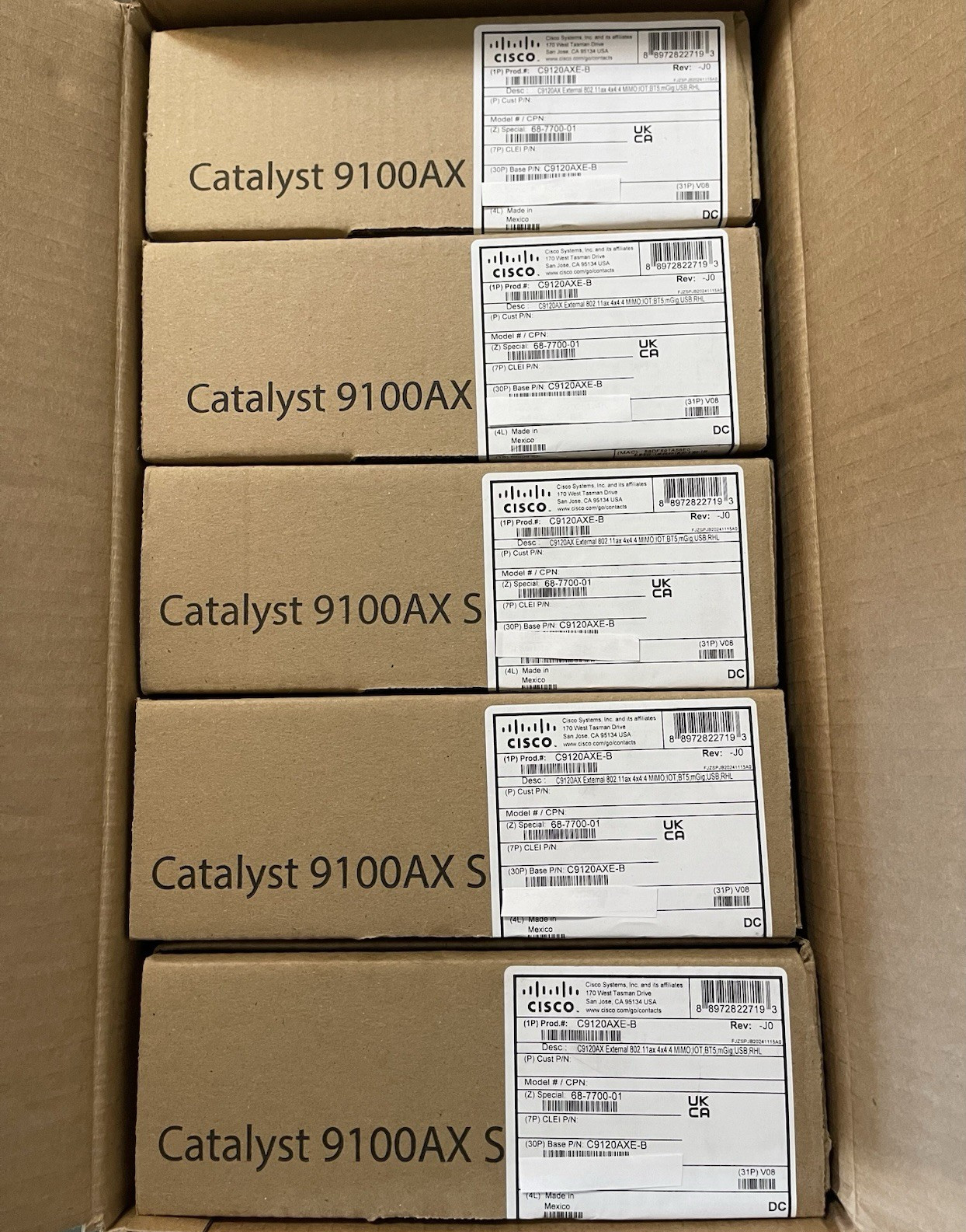 Cisco Catalyst C9120AXE-B 9120AX Indoor Wireless AP WiFi 6 NEW Sealed Box Qty 5