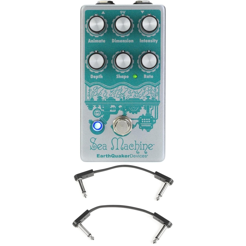 EarthQuaker Devices Sea Machine V3 Chorus Pedal with EBS Patch Cables