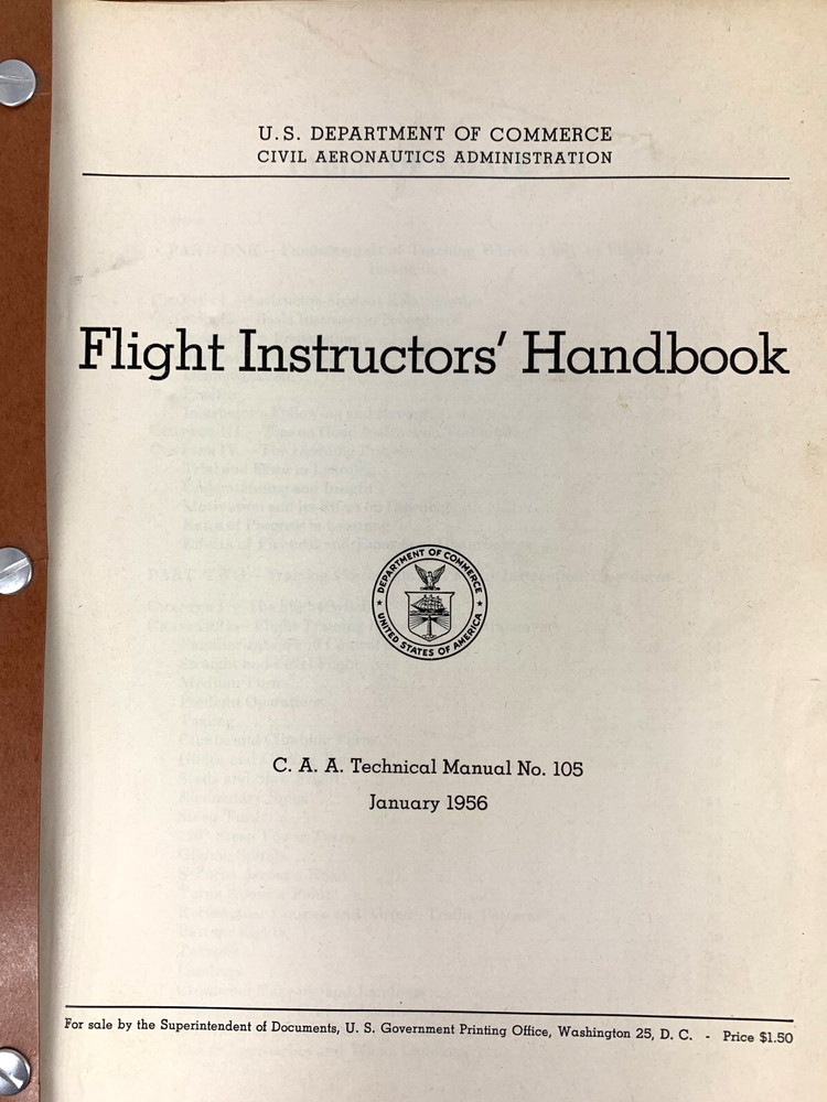 Flight Instructions Handbook January 1956 CAA Technical Manual No. 105