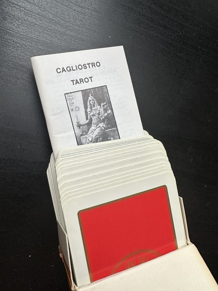Cagliostro Tarot Deck - RED Back - Complete 78 Cards Instructions & Box - 1981