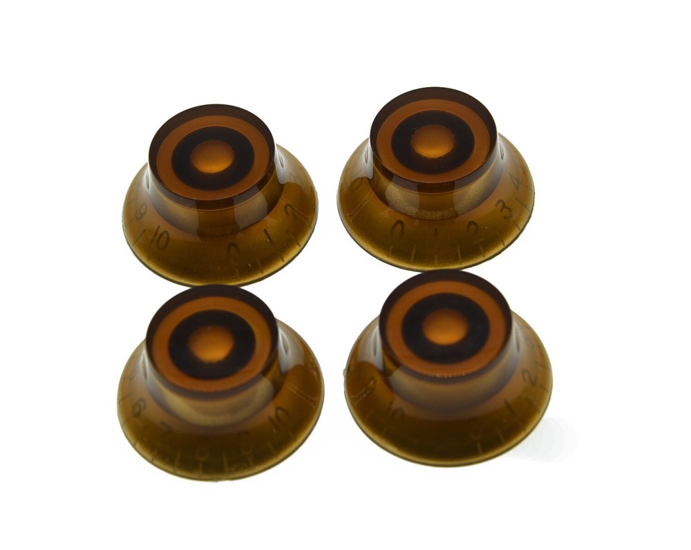 KAISH 4-Pack LP Amber Guitar Knobs Top Hat Knobs Bell Knobs Fits Les Paul