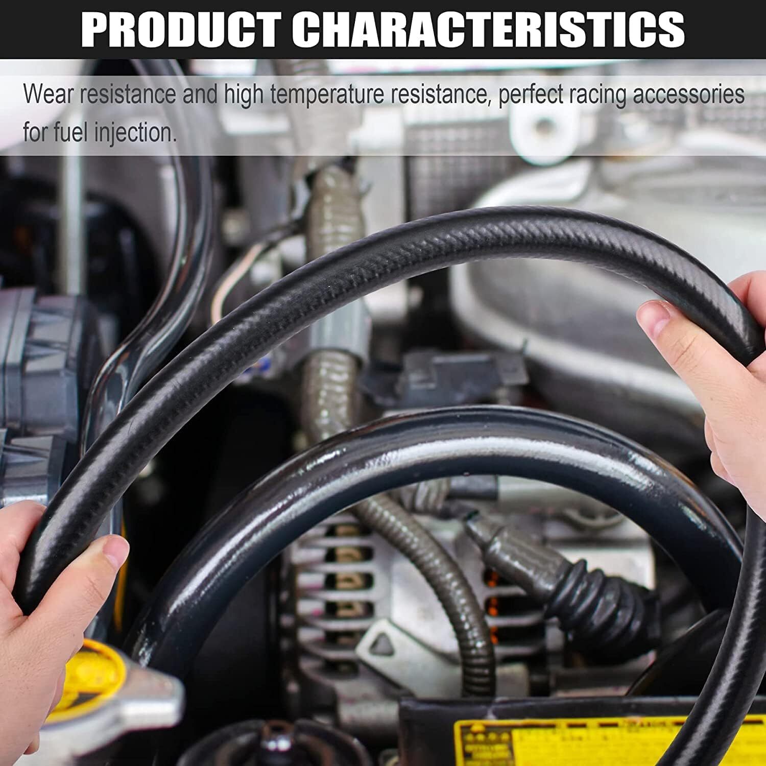 SPELAB 25FT Fuel Hose Line 3/8" ID Push Lock NBR Rubber SAE 30R7 300PSI