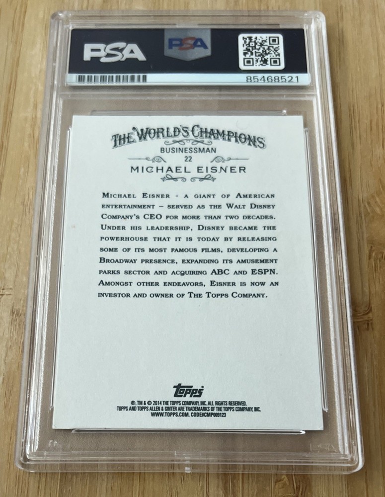 2014 Allen & Ginter Michael Eisner Auto Autograph Signed Card PSA