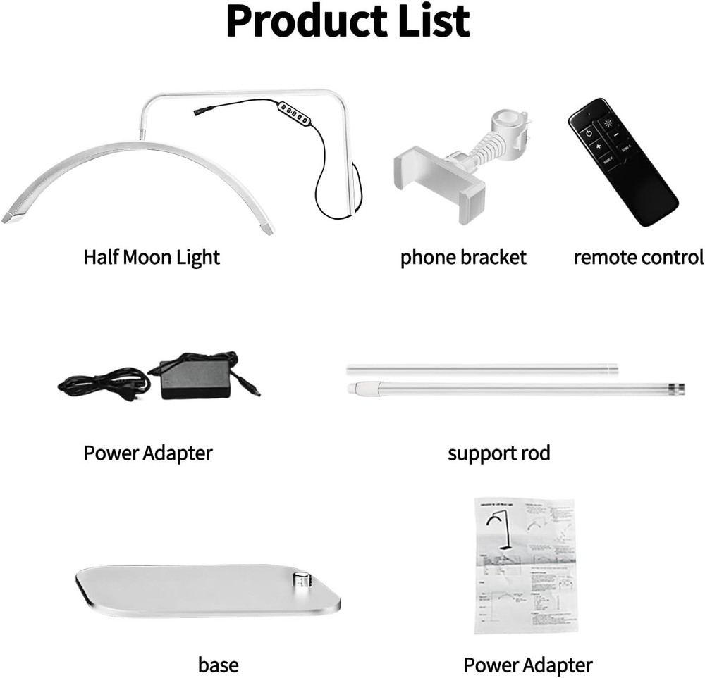 Lash Light for Eyelash Tech-Esthetician Ring Lantern, Half Moon Light