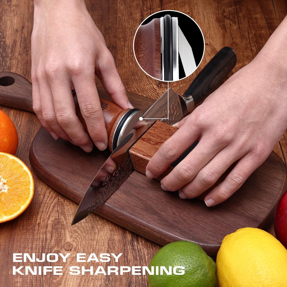 Rolling Sharpener Kit, Kitchen Sharpener with Replaceable Discs Diamond & Cer...