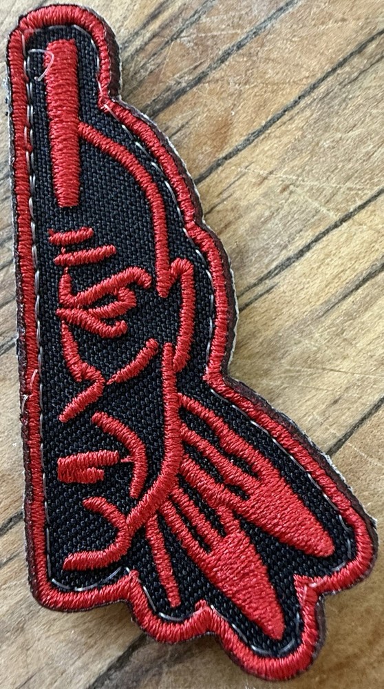 Half Face Blades Logo Patch Black & Red Variant